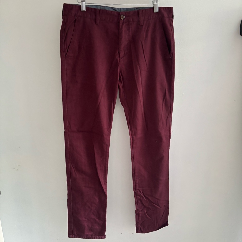California Republic Bullhead Chino Straight leg Burgundy Pants Size 31x32
